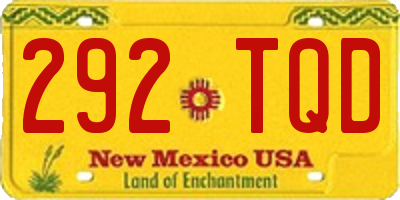 NM license plate 292TQD