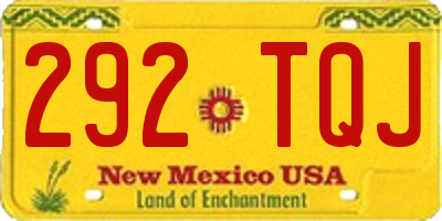 NM license plate 292TQJ