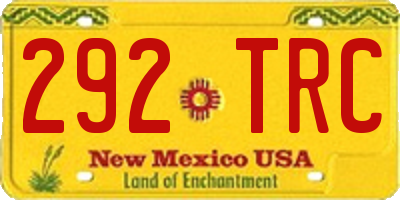 NM license plate 292TRC