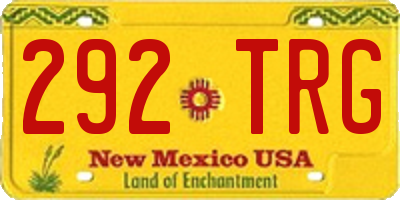 NM license plate 292TRG