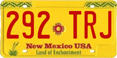 NM license plate 292TRJ