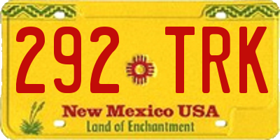 NM license plate 292TRK