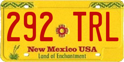 NM license plate 292TRL