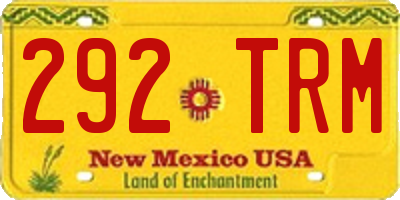 NM license plate 292TRM