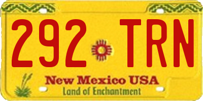 NM license plate 292TRN