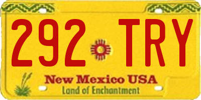 NM license plate 292TRY