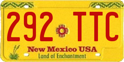 NM license plate 292TTC