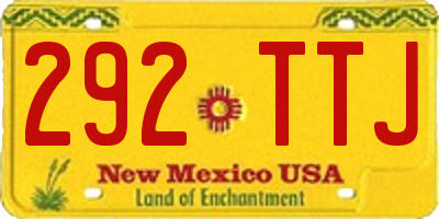 NM license plate 292TTJ