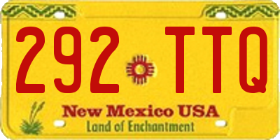 NM license plate 292TTQ