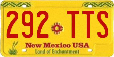 NM license plate 292TTS
