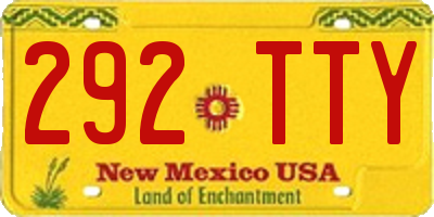 NM license plate 292TTY