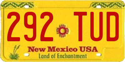 NM license plate 292TUD