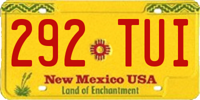 NM license plate 292TUI