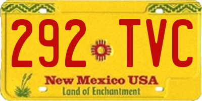 NM license plate 292TVC