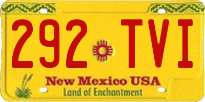 NM license plate 292TVI