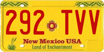 NM license plate 292TVV