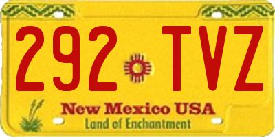 NM license plate 292TVZ