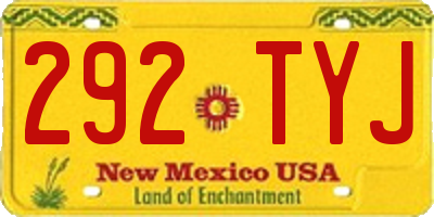 NM license plate 292TYJ