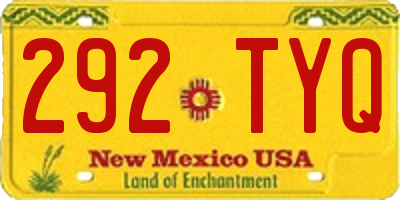 NM license plate 292TYQ
