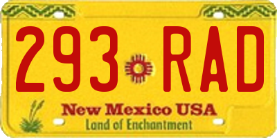 NM license plate 293RAD