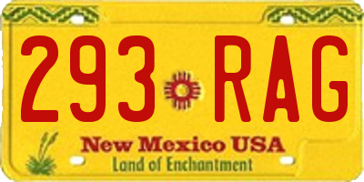 NM license plate 293RAG