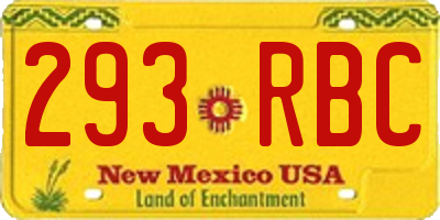 NM license plate 293RBC