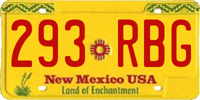 NM license plate 293RBG