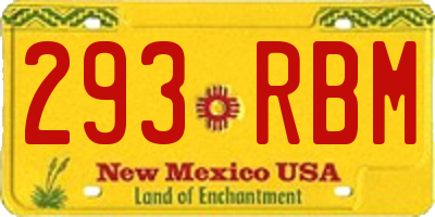 NM license plate 293RBM