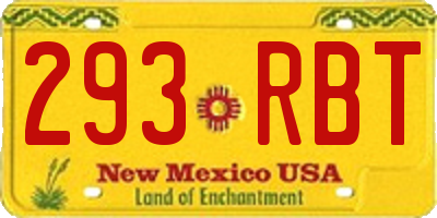NM license plate 293RBT