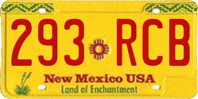 NM license plate 293RCB