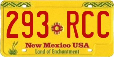 NM license plate 293RCC