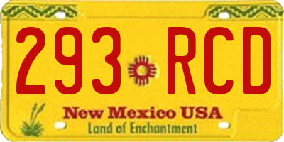 NM license plate 293RCD
