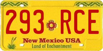 NM license plate 293RCE