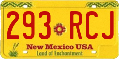 NM license plate 293RCJ