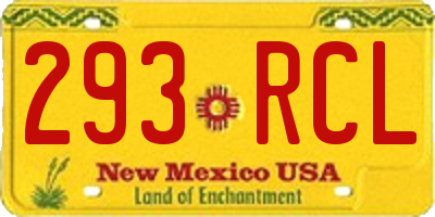 NM license plate 293RCL