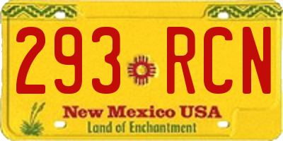 NM license plate 293RCN