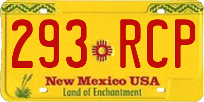 NM license plate 293RCP