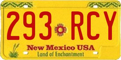 NM license plate 293RCY