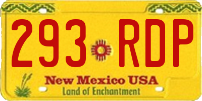 NM license plate 293RDP