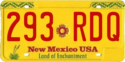 NM license plate 293RDQ
