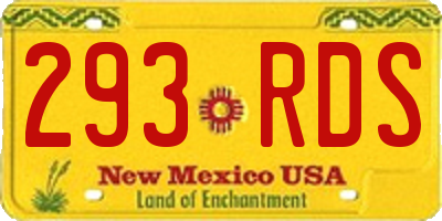 NM license plate 293RDS