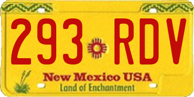 NM license plate 293RDV