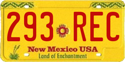 NM license plate 293REC