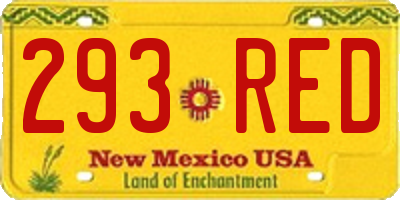 NM license plate 293RED