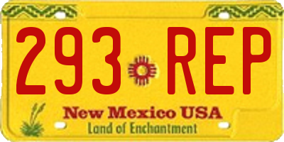 NM license plate 293REP