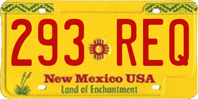 NM license plate 293REQ