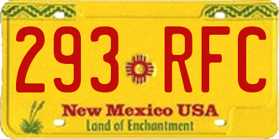 NM license plate 293RFC