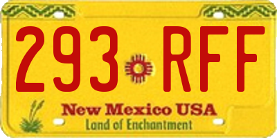 NM license plate 293RFF