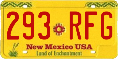 NM license plate 293RFG
