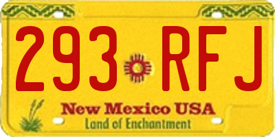 NM license plate 293RFJ